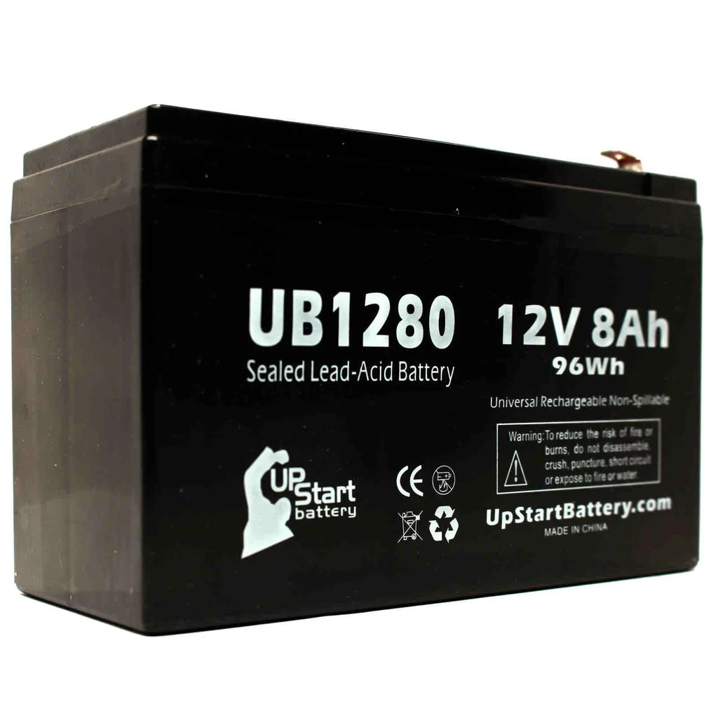 4x Pack - Compatible Dyonics  40 Battery - Replacement  Universal Sealed Lead Acid Battery (12V, 8Ah, 8000mAh,  Terminal, , ) - Includes 8  to  Terminal Adapters