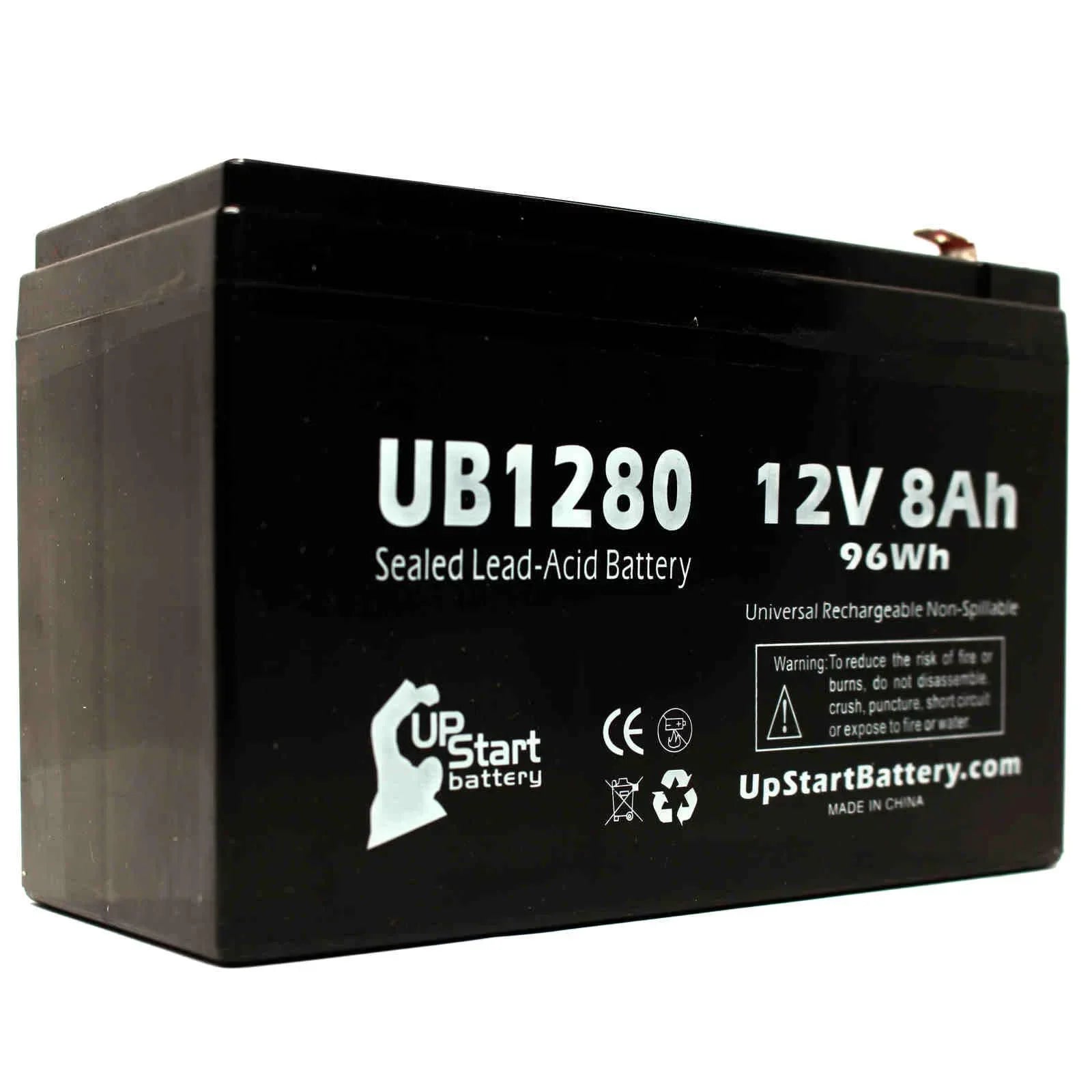 4x Pack - Compatible Dyonics  40 Battery - Replacement  Universal Sealed Lead Acid Battery (12V, 8Ah, 8000mAh,  Terminal, , ) - Includes 8  to  Terminal Adapters