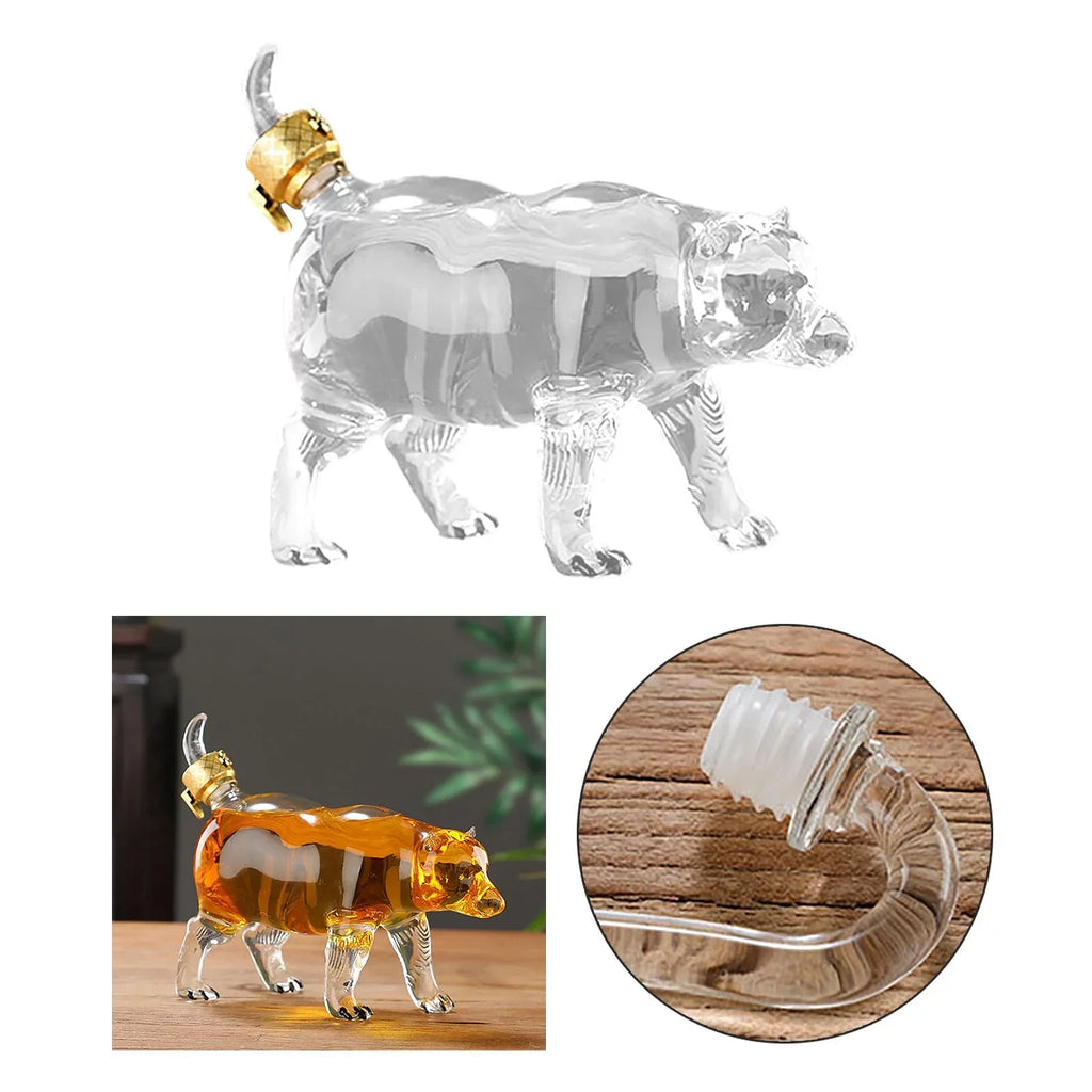 2x Animal Shape Decanter Novelty Decoration