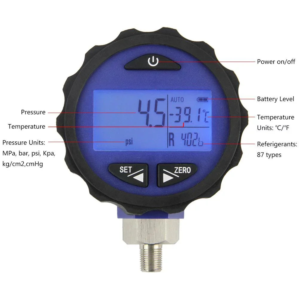 Elitech -30Pro Blue Digital  Pressure Gauge -14.5~500