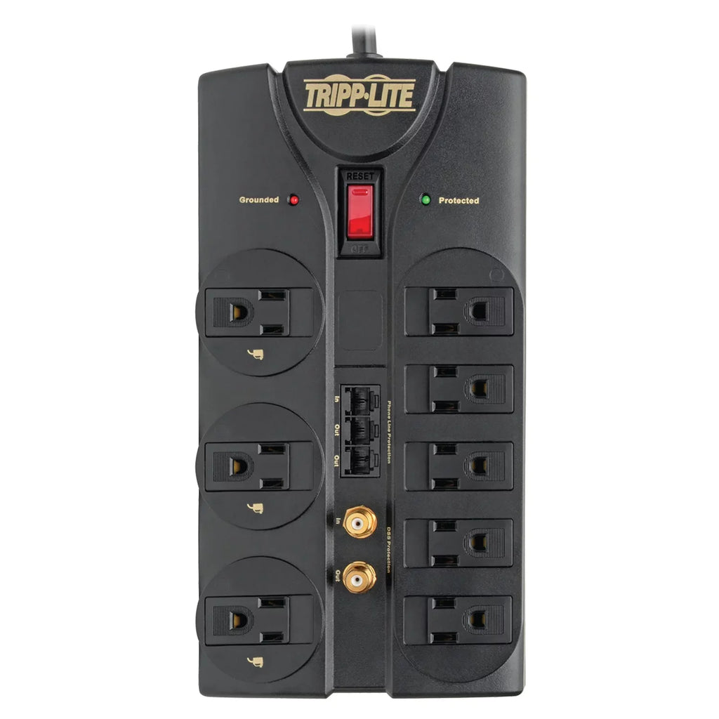 Tripp Lite Tlp808teltv 8-outlet Surge Protector (2,160 Joules; 8ft Cord; Tel/modem/fax Protection; $150,000 Ultimate Lifetime Insurance)