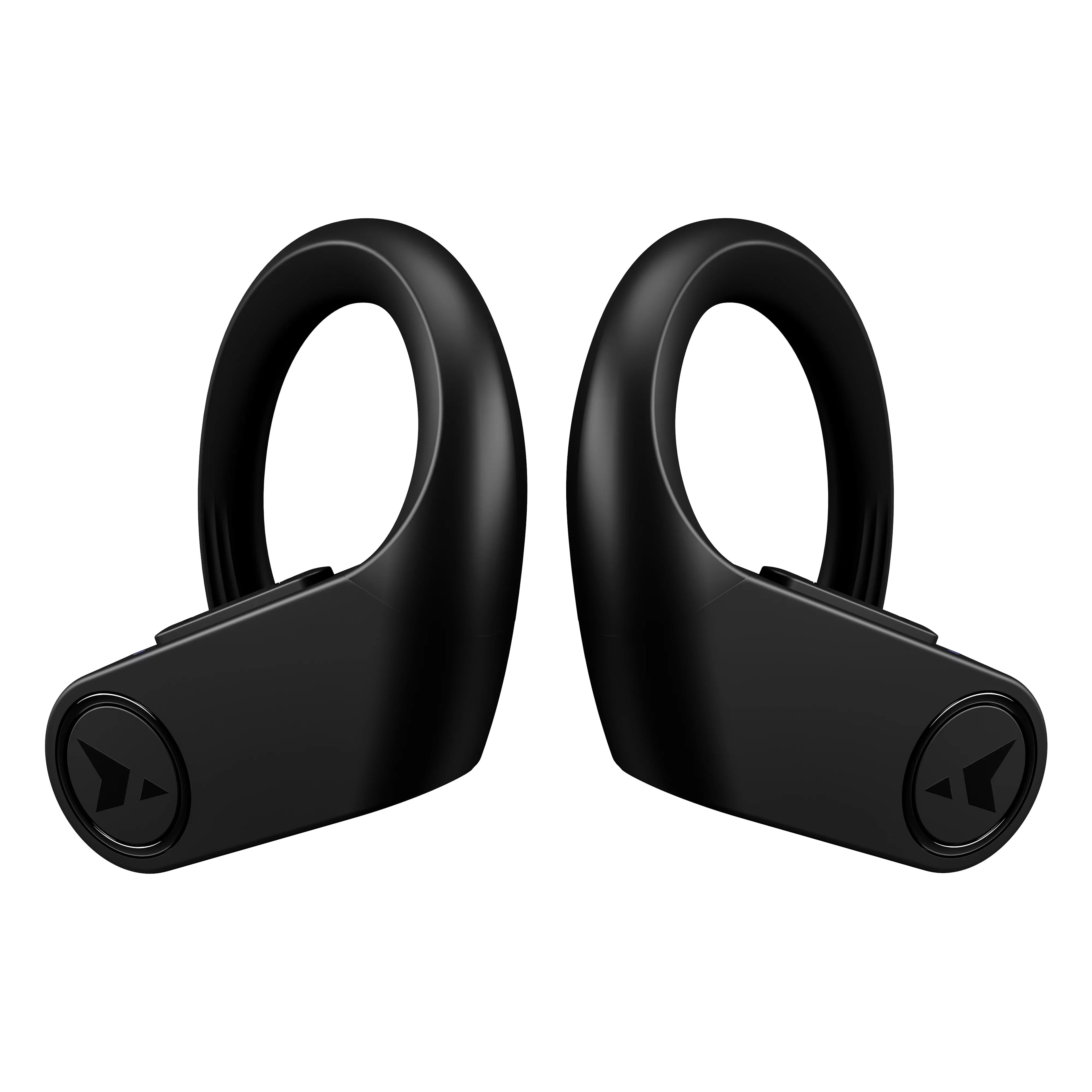 Turonic  Pro - True Wireless Earbuds - 45H Playtime, Charging case, Mic,  Waterproof Bluetooth Headphones w/Microphone - Sport Wireless Earphones with Earhook for Gym, Running, Workout - Black