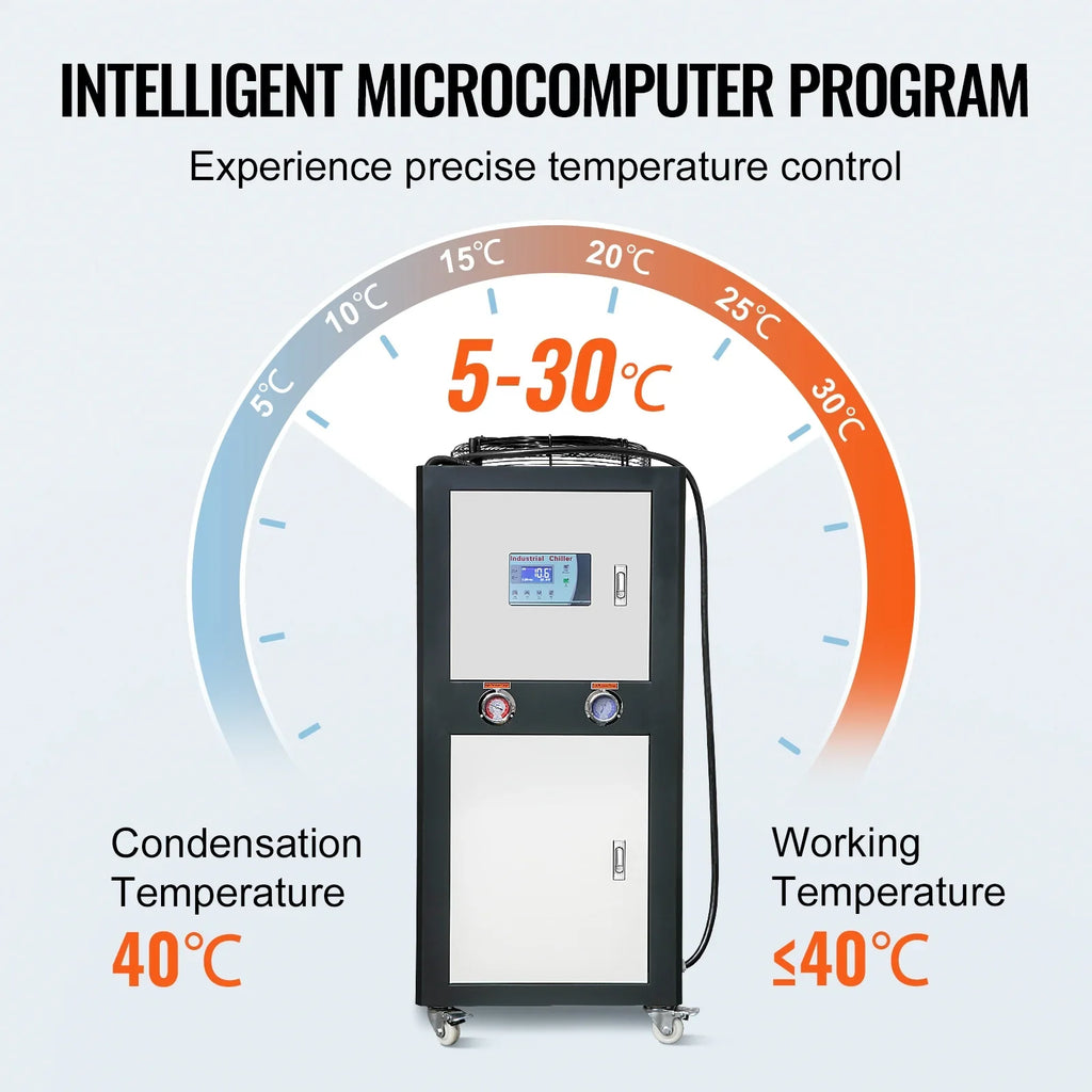 Air-cooled Industrial Water Chiller 9.4HP 16 Gal 60L for Cooling Water