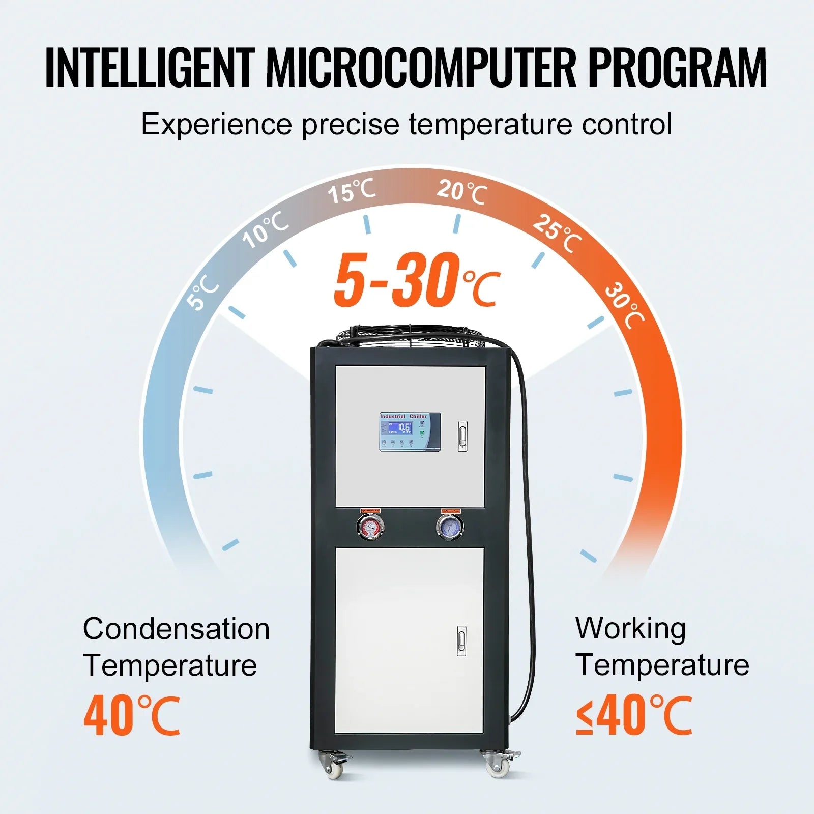 Air-cooled Industrial Water Chiller 9.4HP 16 Gal 60L for Cooling Water