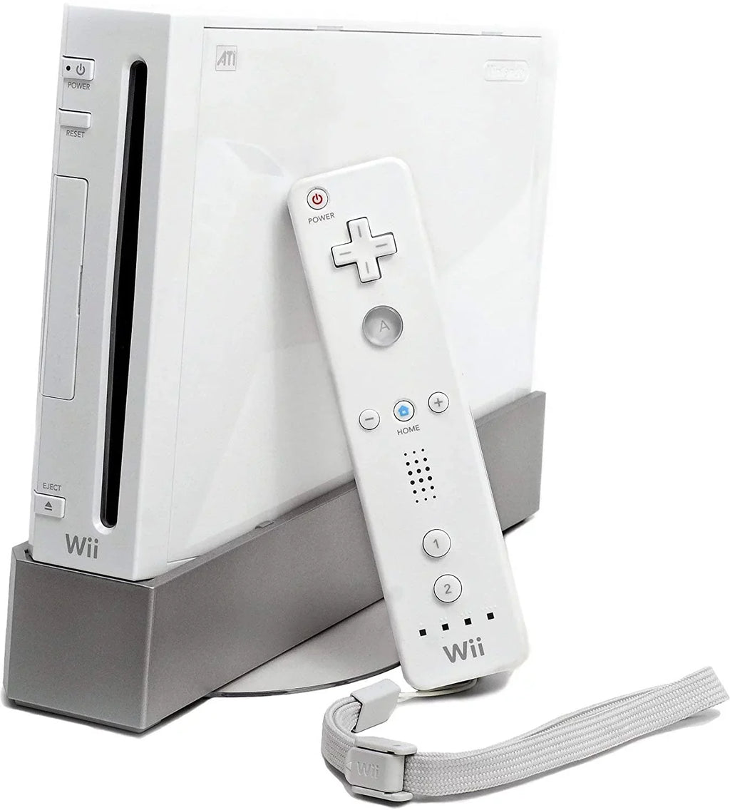 Nintendo Wii White Gaming Console +  Cable Cleaning Kit   Bundle Like New