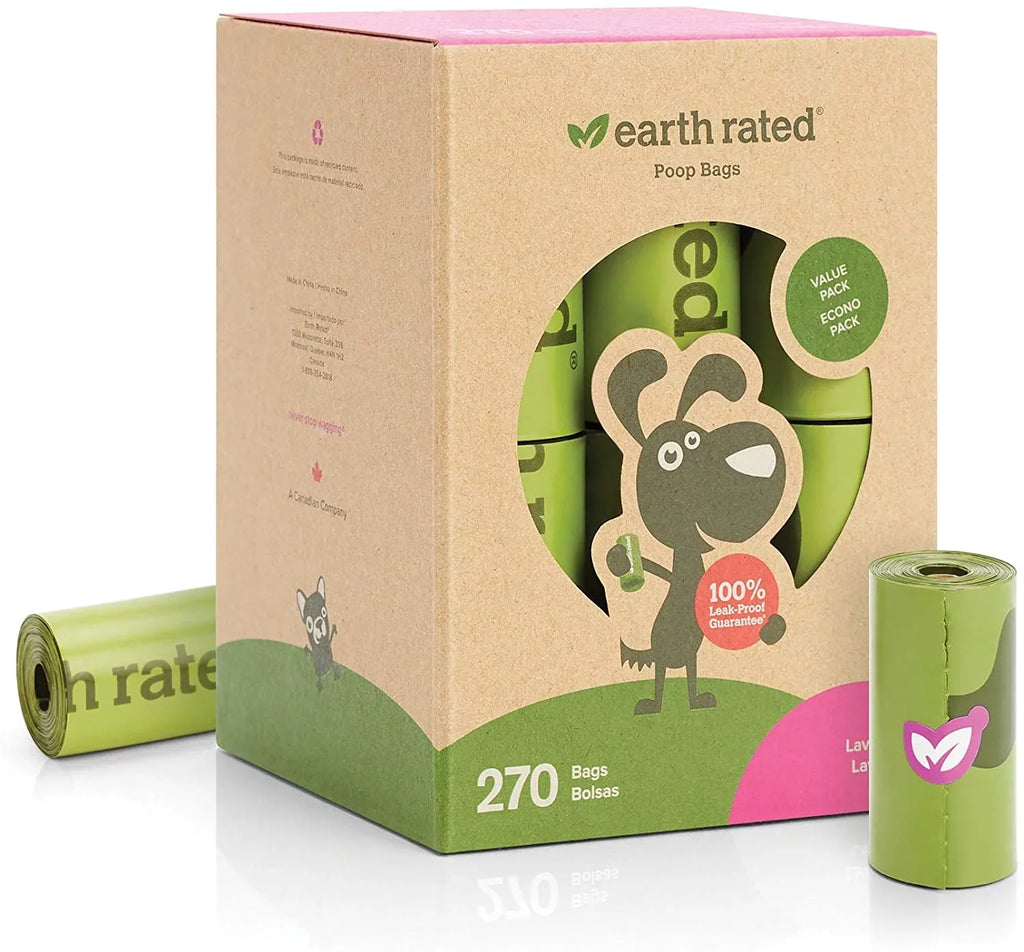 Earth Rated Dog Poop Bags, Extra Thick and Strong Poop Bags for Dogs, Guaranteed Leak-Proof, Each Dog Poop Bag Measures 9 x 13 Inches