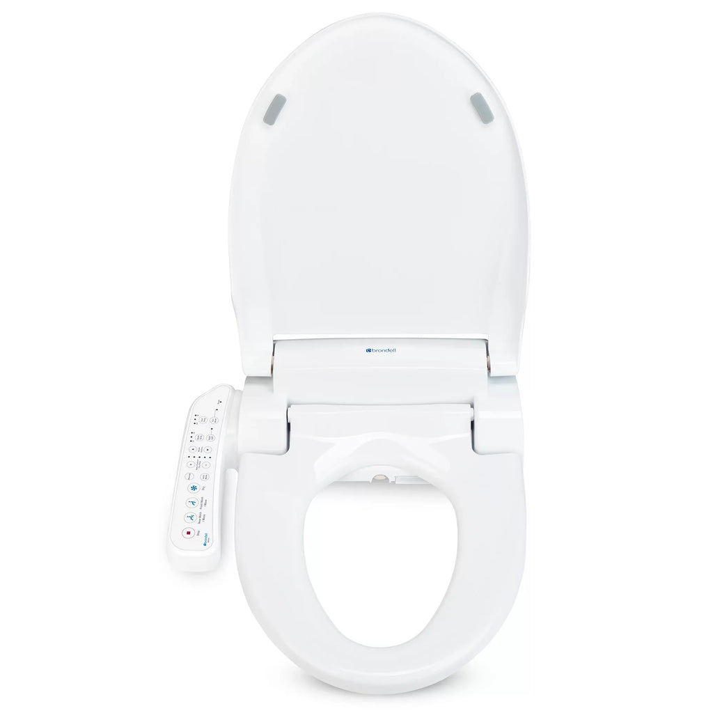 Brondell Swash  Bidet Seat with Sidearm, Dryer and Stainless Steel Nozzle, Round White