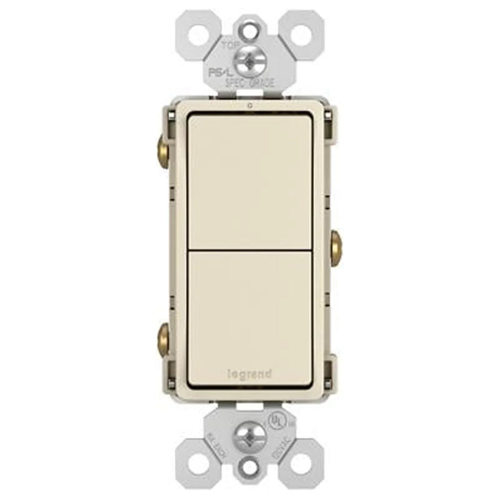 Legrand  Pass & Seymour Radiant 2 Single-Pole Switch, 15A, Light Almond - Quantity 6