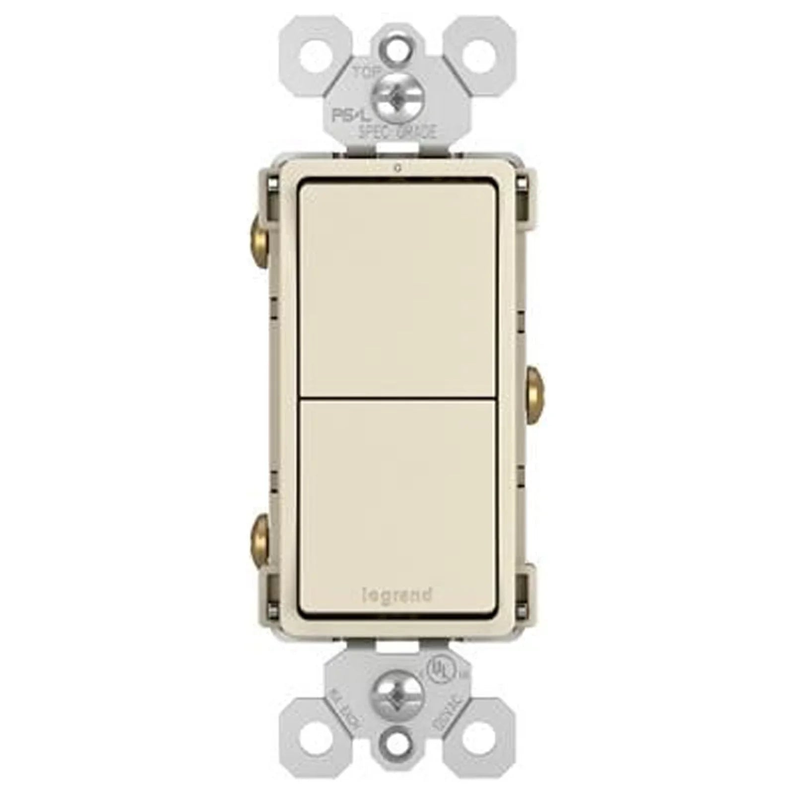 Legrand  Pass & Seymour Radiant 2 Single-Pole Switch, 15A, Light Almond - Quantity 6