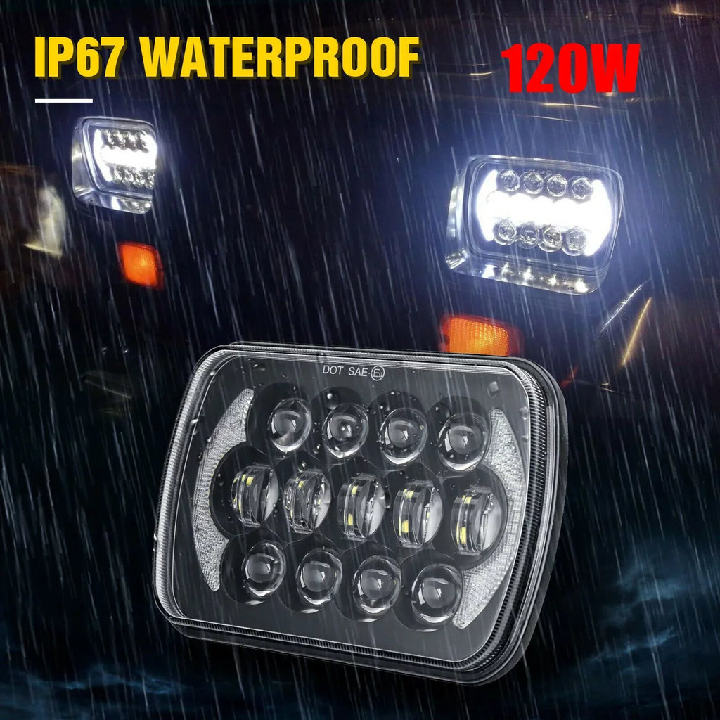 Pair 400W 7x6" 5x7"  Headlight Hi Lo Beam  For Chevrolet Jeep Cherokee