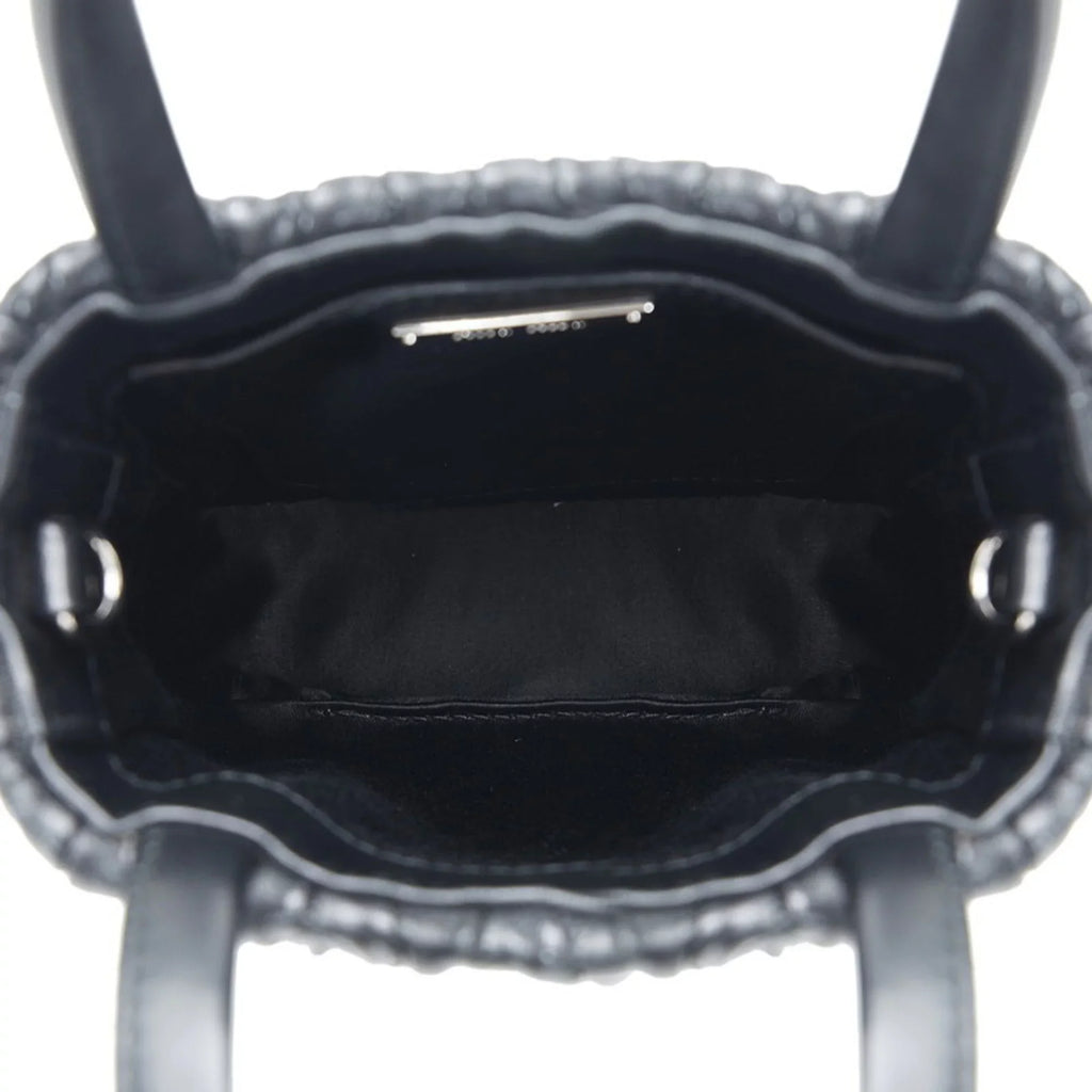 Pre-Owned Miu Miu Miu Materasse Nappa Crystal Shoulder Bag 5BA220 Black Silver Leather Ladies  (Good)