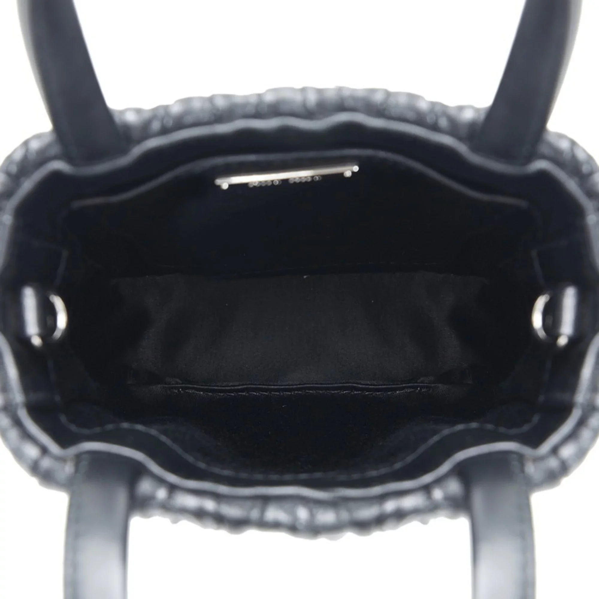 Pre-Owned Miu Miu Miu Materasse Nappa Crystal Shoulder Bag 5BA220 Black Silver Leather Ladies  (Good)