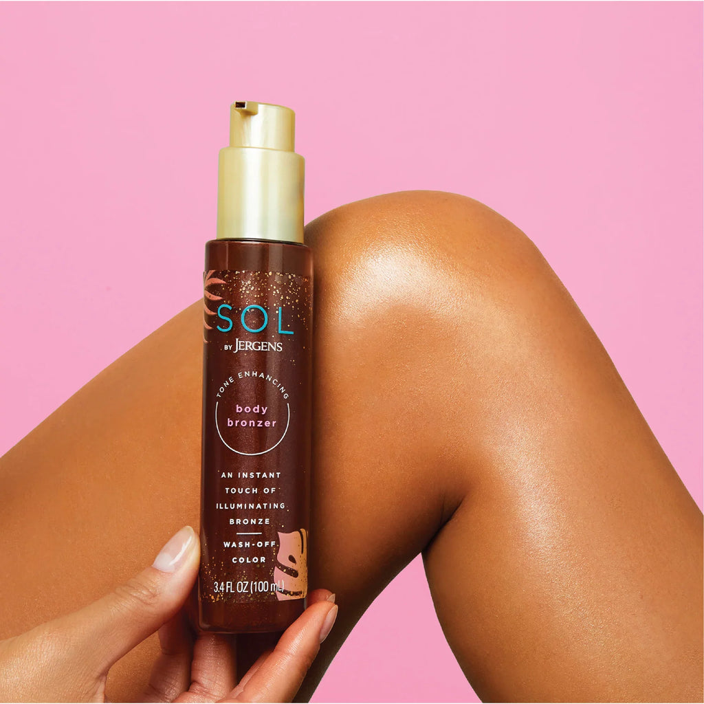 by Jergens Self Tanner Body Bronzer,  Sunless Tanner For All Unique Skin Tones, 3.4 fl oz