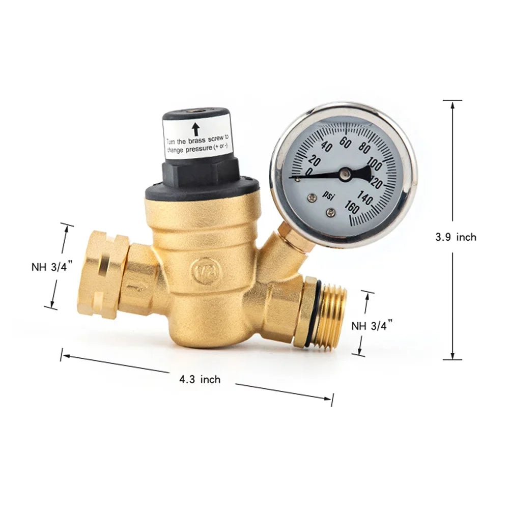 GoolRC Valve,0-160psi And Inlet Reducer With 0-160psi Valve -free Brass Pressure Valve -free Brass Adjustable Water Screened Filter Rv Water Pressure With 0-160psi And Pressure Reducer With