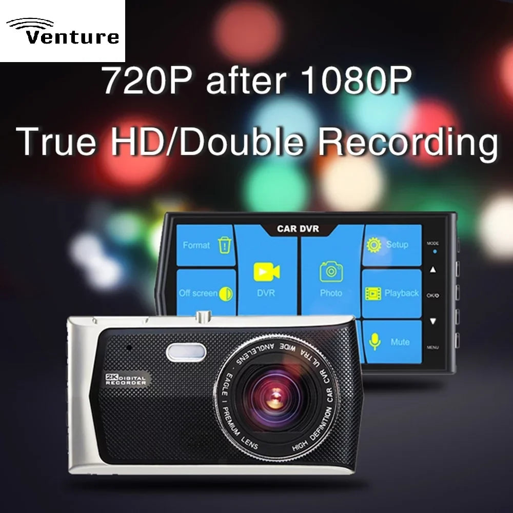 Dash Cam 4"  Touch Screen Dual Lens Car Camera 1080P  Video Record and Backup Camera, 170 Degree Angle,-Sensor,Parking Monitor, Loop Record& Night  32