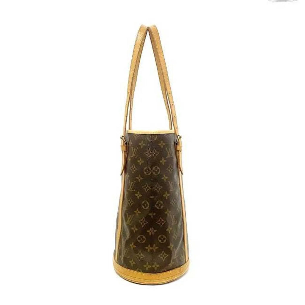 Pre-Owned Louis Vuitton Bucket  Brown Monogram  Canvas Nume Leather    Bag Women's (Fair)