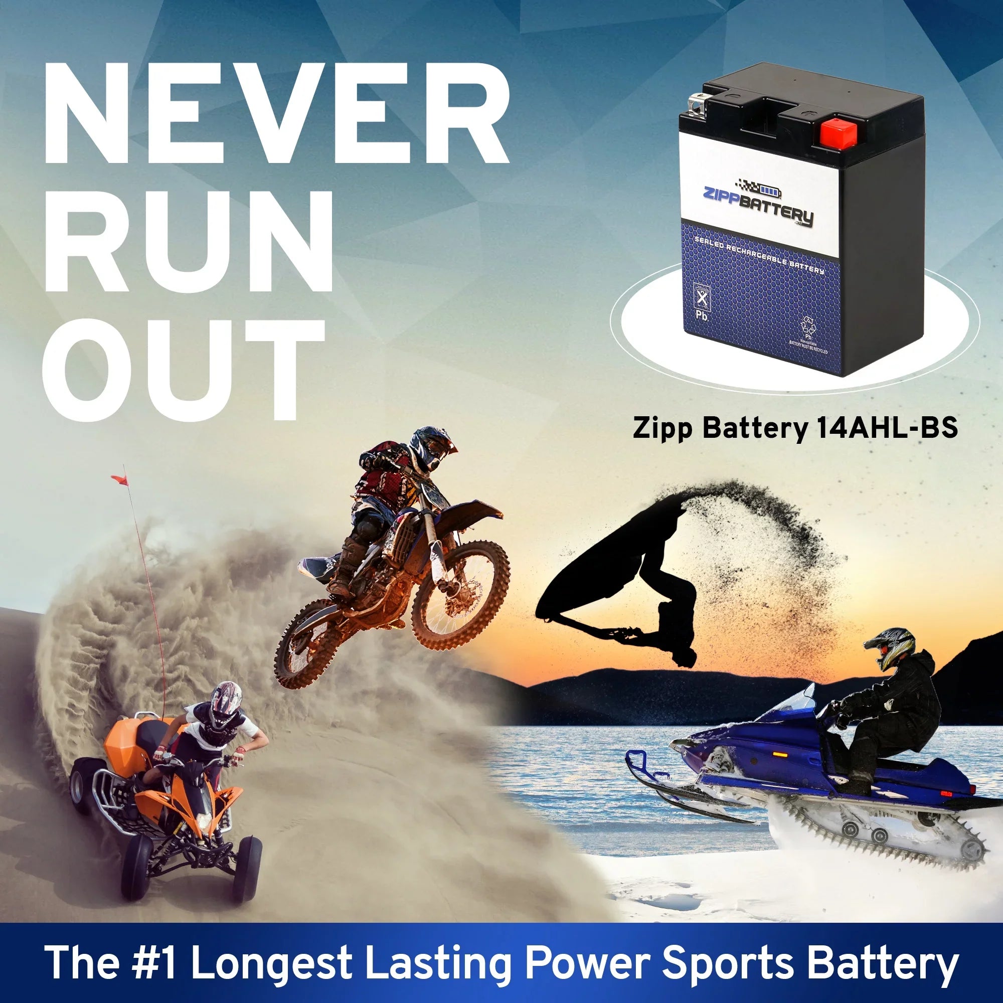 Zipp Battery - (14AHL- 12 Volt,12 Ah, 210 ) Motorcycle Battery for Ducati 750cc  Montijuich Paso 1987