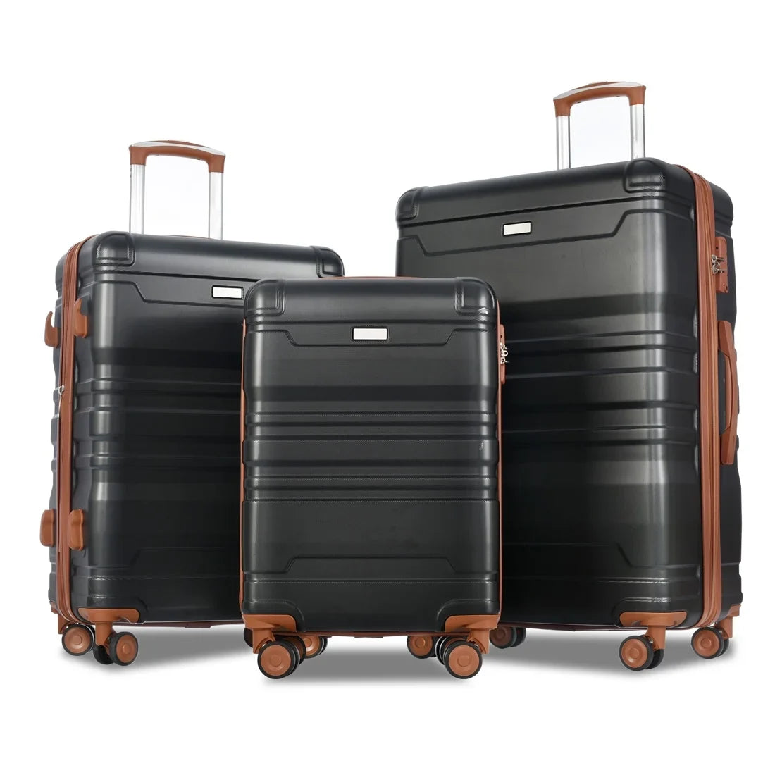 Yone jx je  Luggage 3 Pcs Suitcase Set,  Hardside Suit case with Spinner Wheels Lightweight  Lock, 20/24/28 Inch,Black