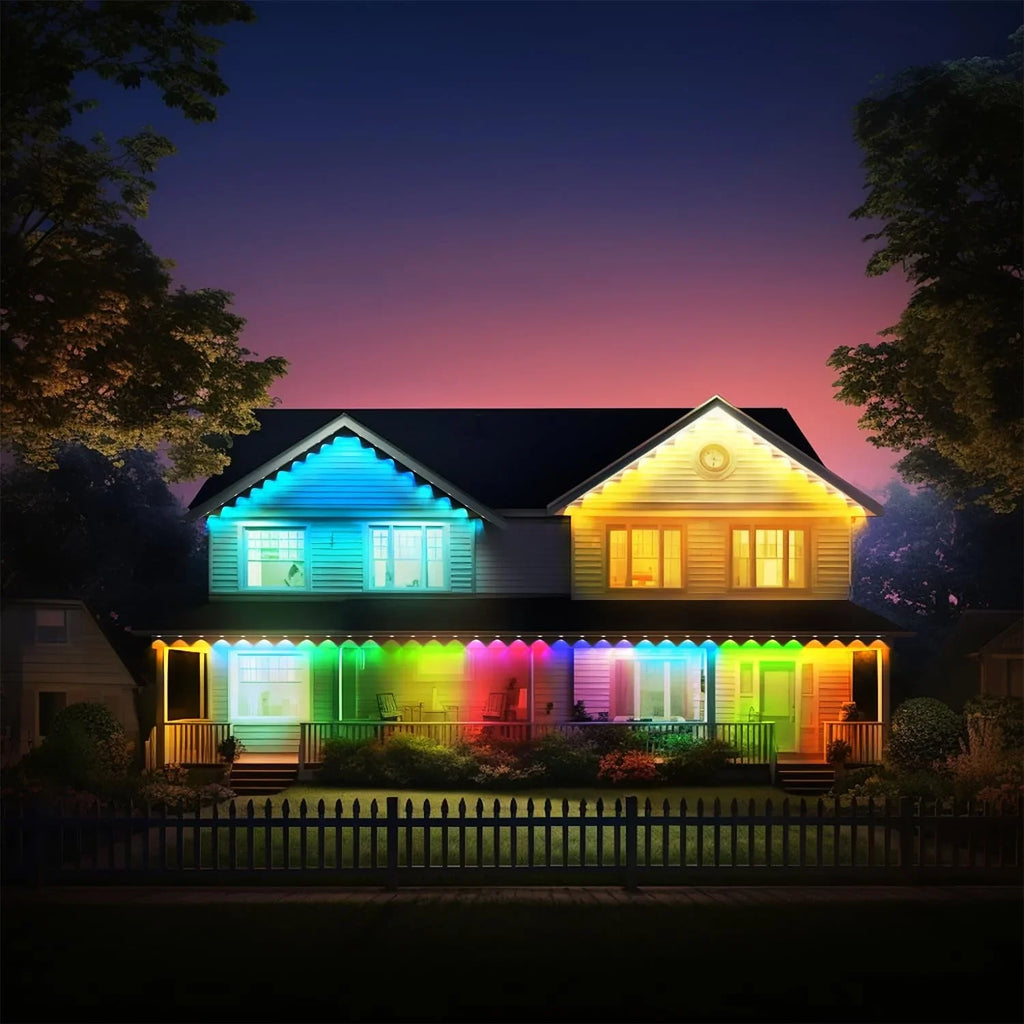 Permanent Outdoor Lights, 100ft with 72  Eaves Lights  Waterproof,  Outdoor Lights with  Scene Modes, Suitable for Holiday and Daily Using, Work with Remote & Alexa