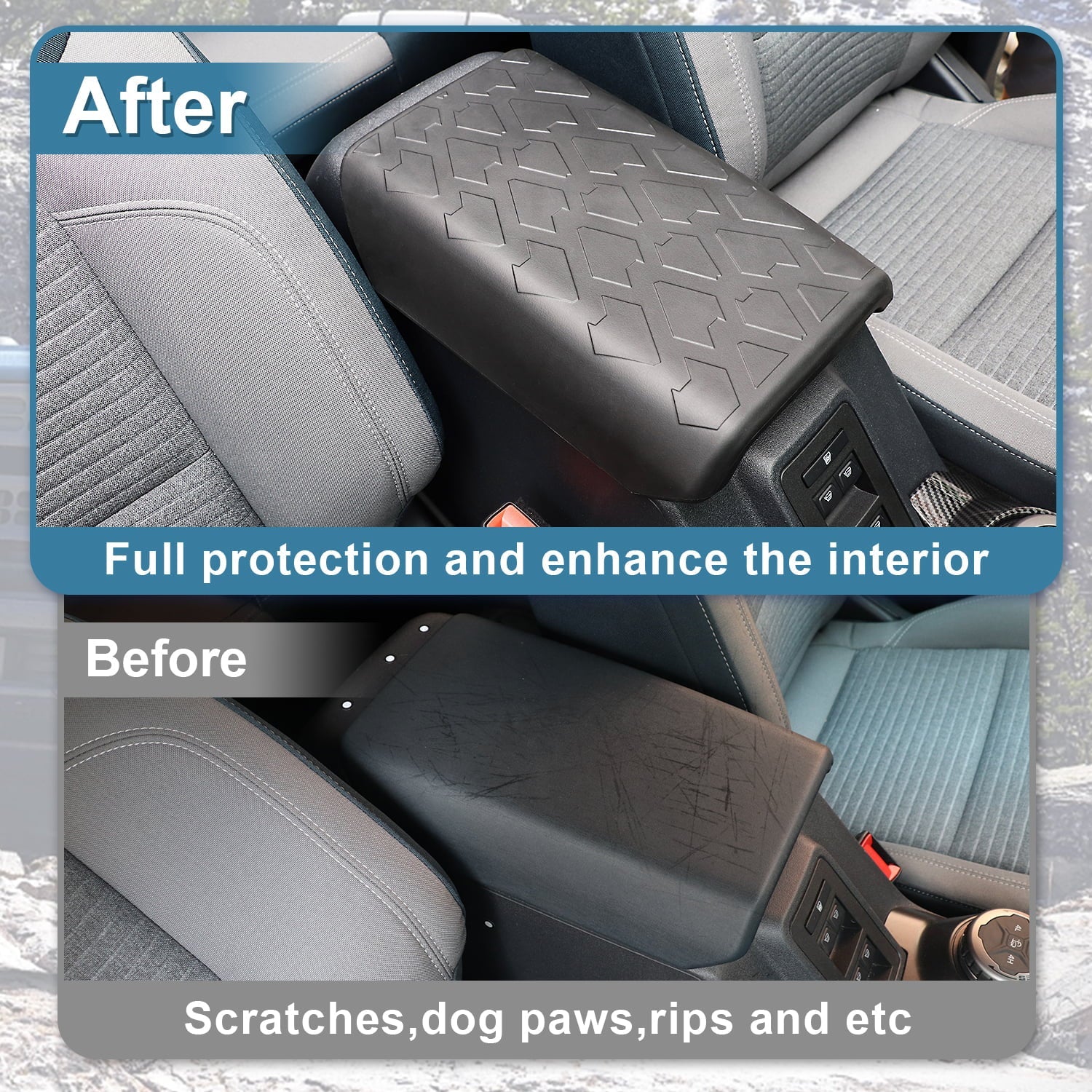 Center Console Armrest Cover Waterproof Armrest Cushion For Ford Bronco 2021-2023 2 / 4 Doors
