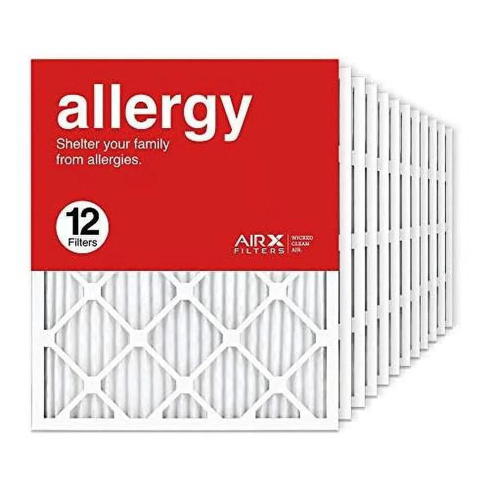 20X25x1 Air Filter  11 Pleated  Furnace  Air Conditioning  20X25x1, Allergy 12-Pack, Made In The
