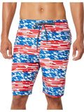 Speedo Men's American Flag Stripe TurboDri 9" -Board Swim Trunks Multi-2XL
