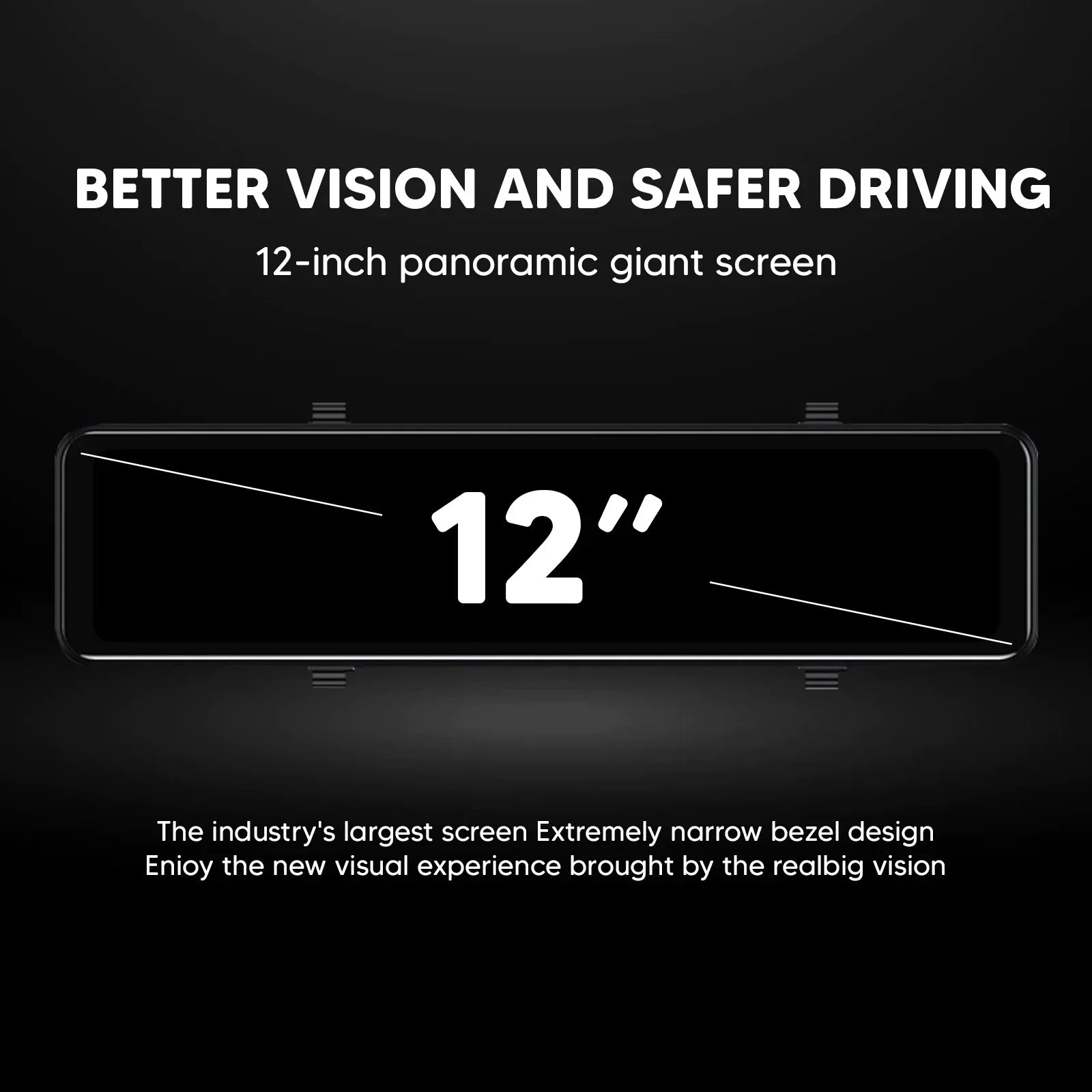 12"Dual Dash Cam  Car Rear View Mirror Camera  Video Recorder Night Kits