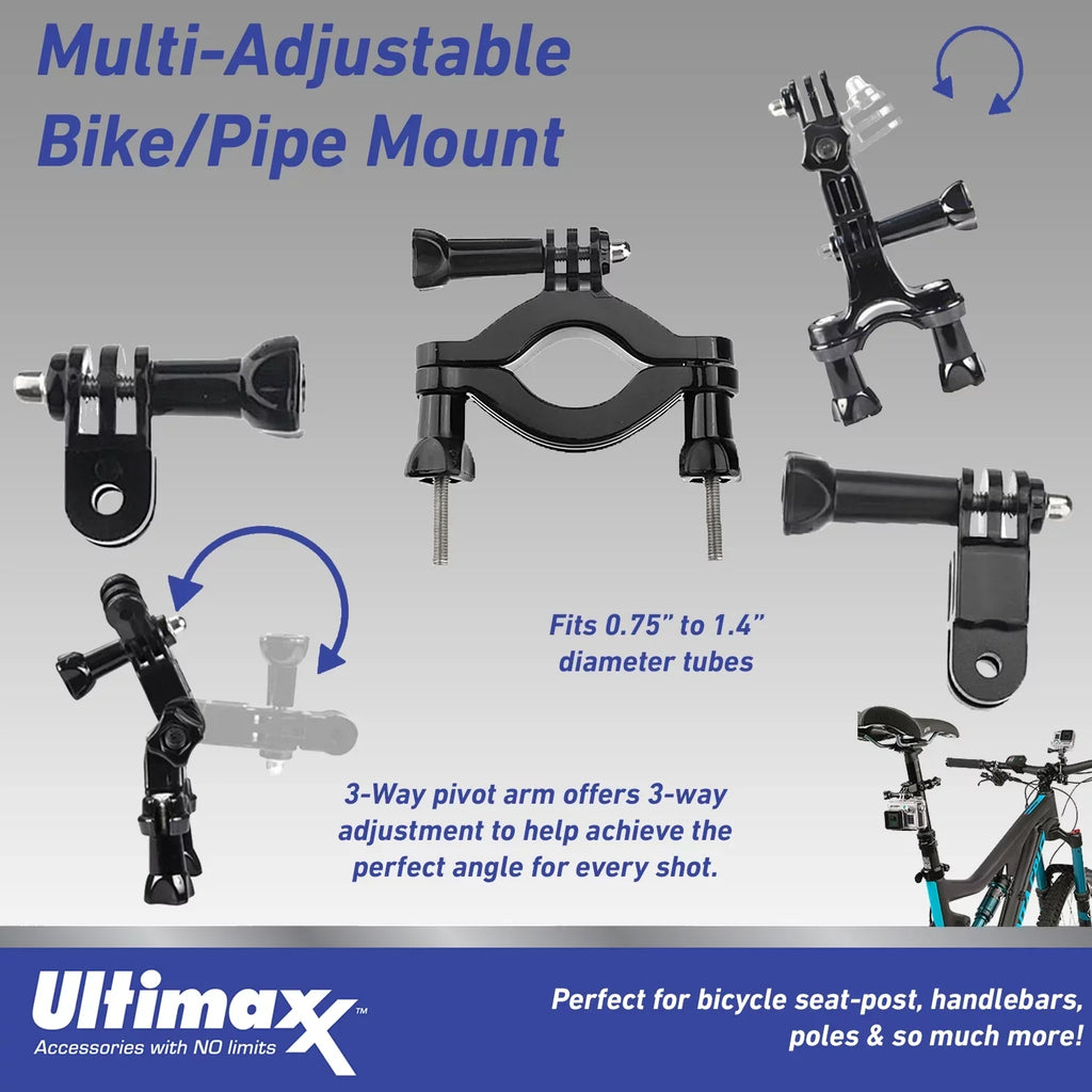 Ultimaxx Deluxe Insta360   Action Cam Bundle - Includes: 64GB Extreme Pro microSDXC, 2x Glass Screen Protector, Helmet Mount Kit, Selfie-Stick & Much More (32pc Bundle)