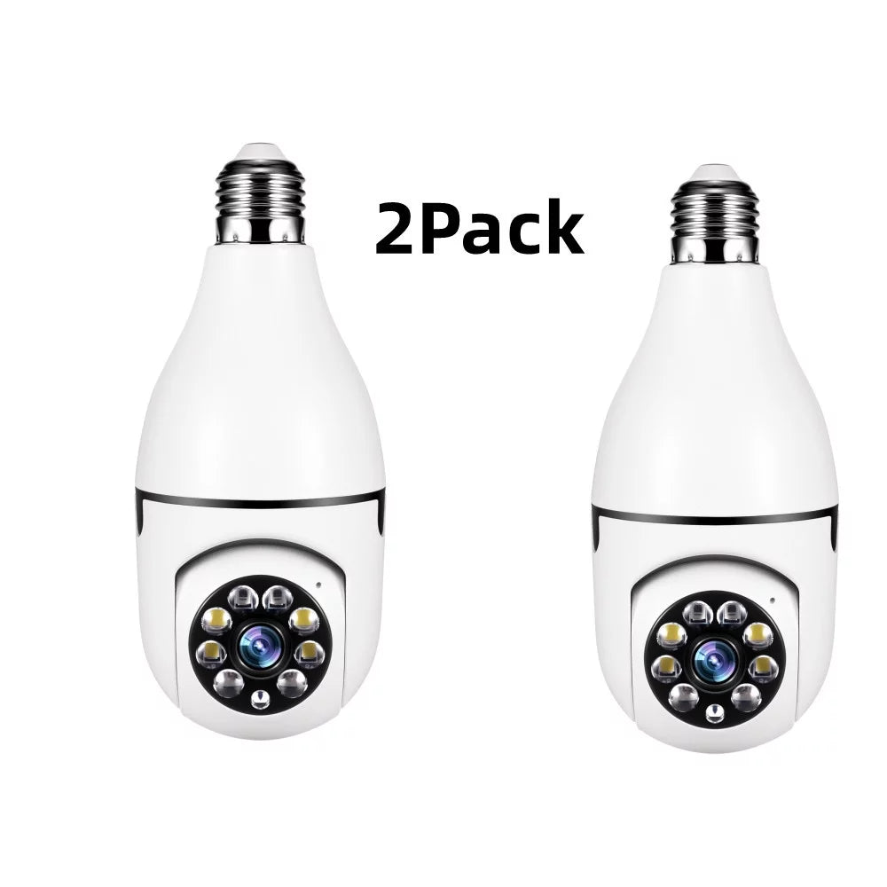 JahyShow 5GHz  Light Bulb Camera, 1080P Home Surveillance Cameras Wireless  with 360 Degree Panoramic View Lens, Night Vision, Remote Viewing, Motion Detection, Two Way Audio (2 Pack)
