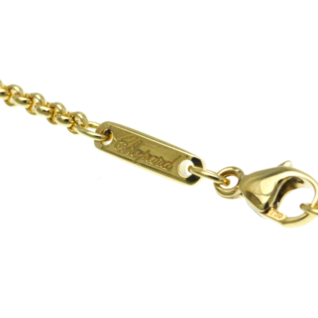 Pre-Owned Chopard Happy Diamonds Square Necklace 79/3210 Yellow Gold (18K) Diamond Men,Women Fashion Pendant Necklace (Gold) (Good)