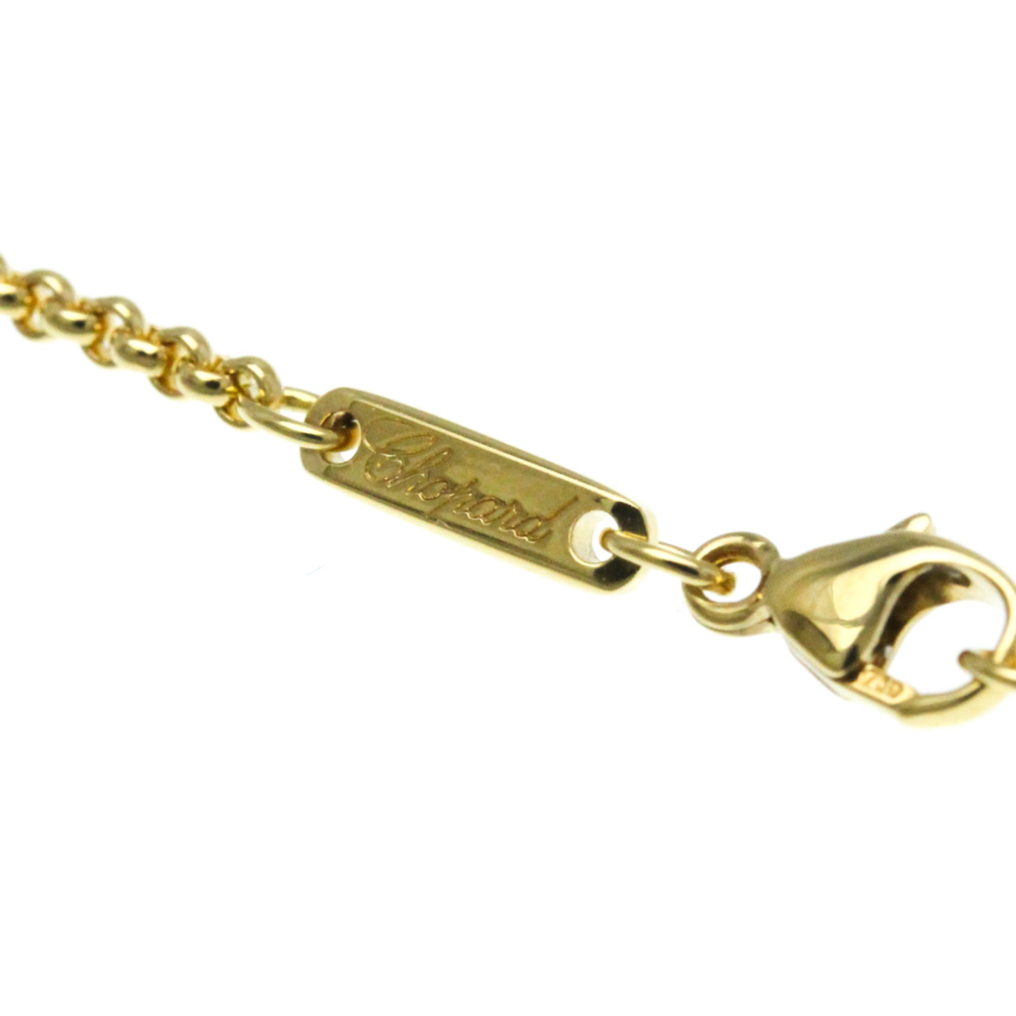 Pre-Owned Chopard Happy Diamonds Square Necklace 79/3210 Yellow Gold (18K) Diamond Men,Women Fashion Pendant Necklace (Gold) (Good)
