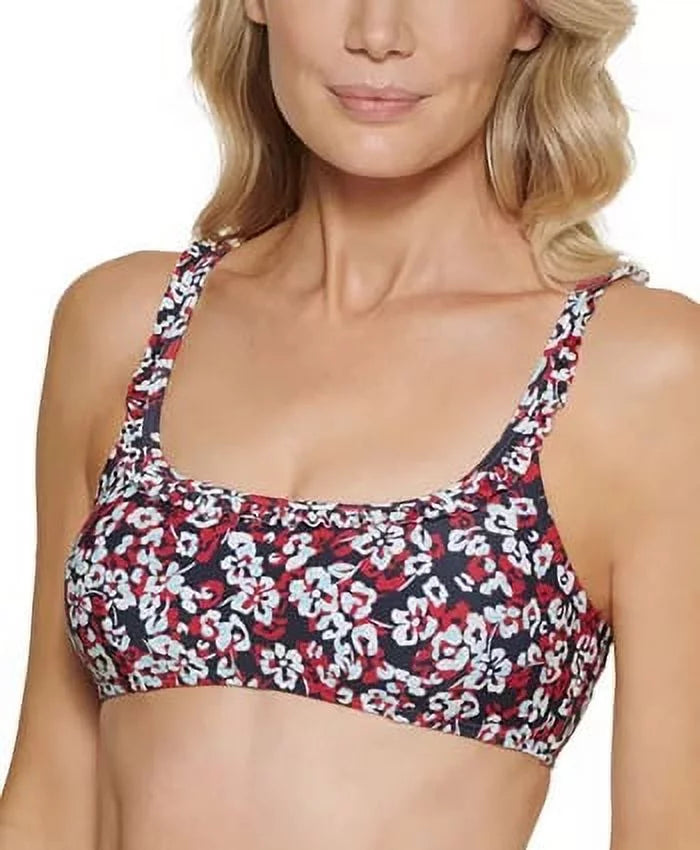 Tommy Hilfiger   Printed Ruffle Bikini Swim Top,  2X-Large