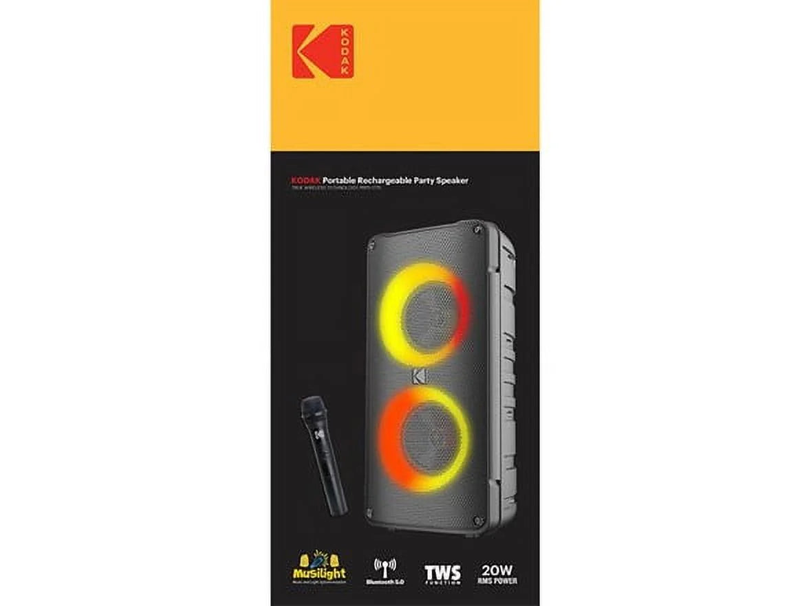 Open Box  -1775 4" Double-Woofer Party Tower Speaker w/ Mic -