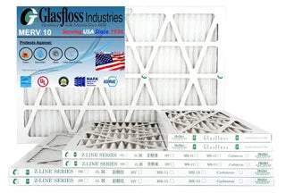 Glasfloss 14x25x1 -  10 -Qty:4 - Furnace Air Filter - Made in  (Actual Size: 13.5 x 24.5x7/8 inch)