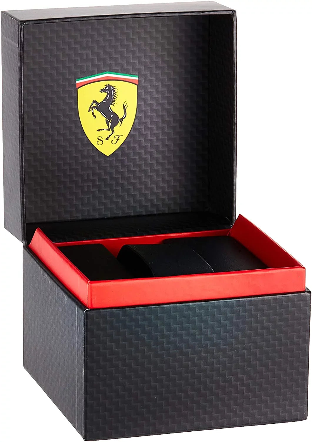 Ferrari Men's Scuderia  Kers Black Leather Strap 46mm Watch