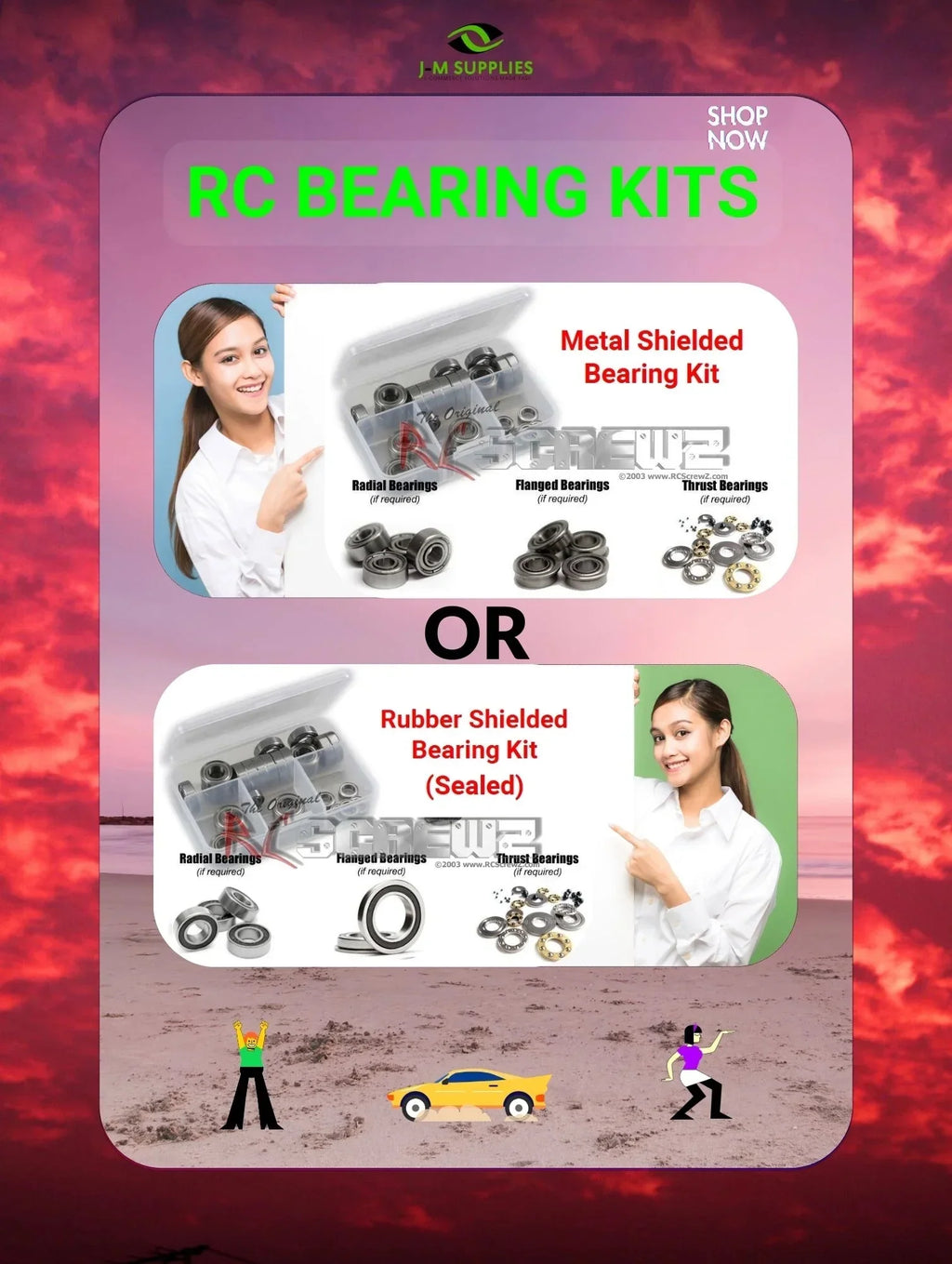 RCScrewZ Metal Shielded Bearing Kit durg004b for Team Durango /  Car - Complete Set