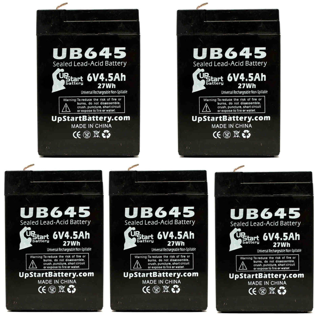 5x Pack - Compatible Tripp Lite  850 Battery - Replacement  Universal Sealed Lead Acid Battery (6V, 4.5Ah, 4500mAh,  Terminal, , ) - Includes 10  to  Terminal Adapters