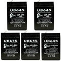 5x Pack - Compatible Tripp Lite  850 Battery - Replacement  Universal Sealed Lead Acid Battery (6V, 4.5Ah, 4500mAh,  Terminal, , ) - Includes 10  to  Terminal Adapters