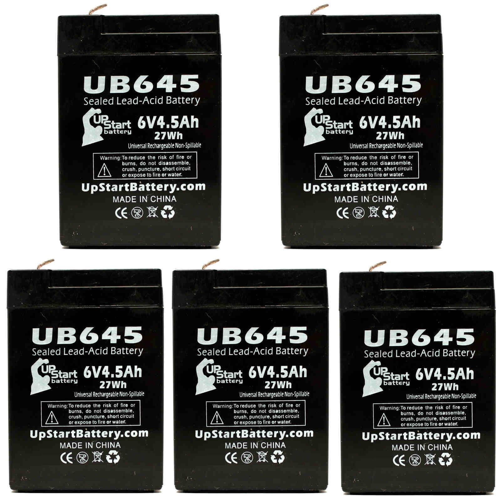 5x Pack - Compatible Tripp Lite  850 Battery - Replacement  Universal Sealed Lead Acid Battery (6V, 4.5Ah, 4500mAh,  Terminal, , ) - Includes 10  to  Terminal Adapters