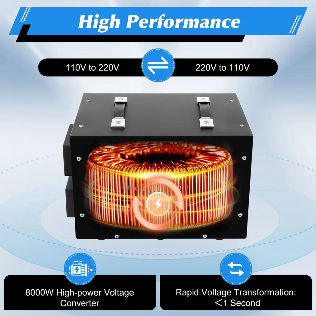 Wuzstar Electric Voltage Converter Transformer Heavy Duty Step Up Step Down 110V to/from 220V Converter