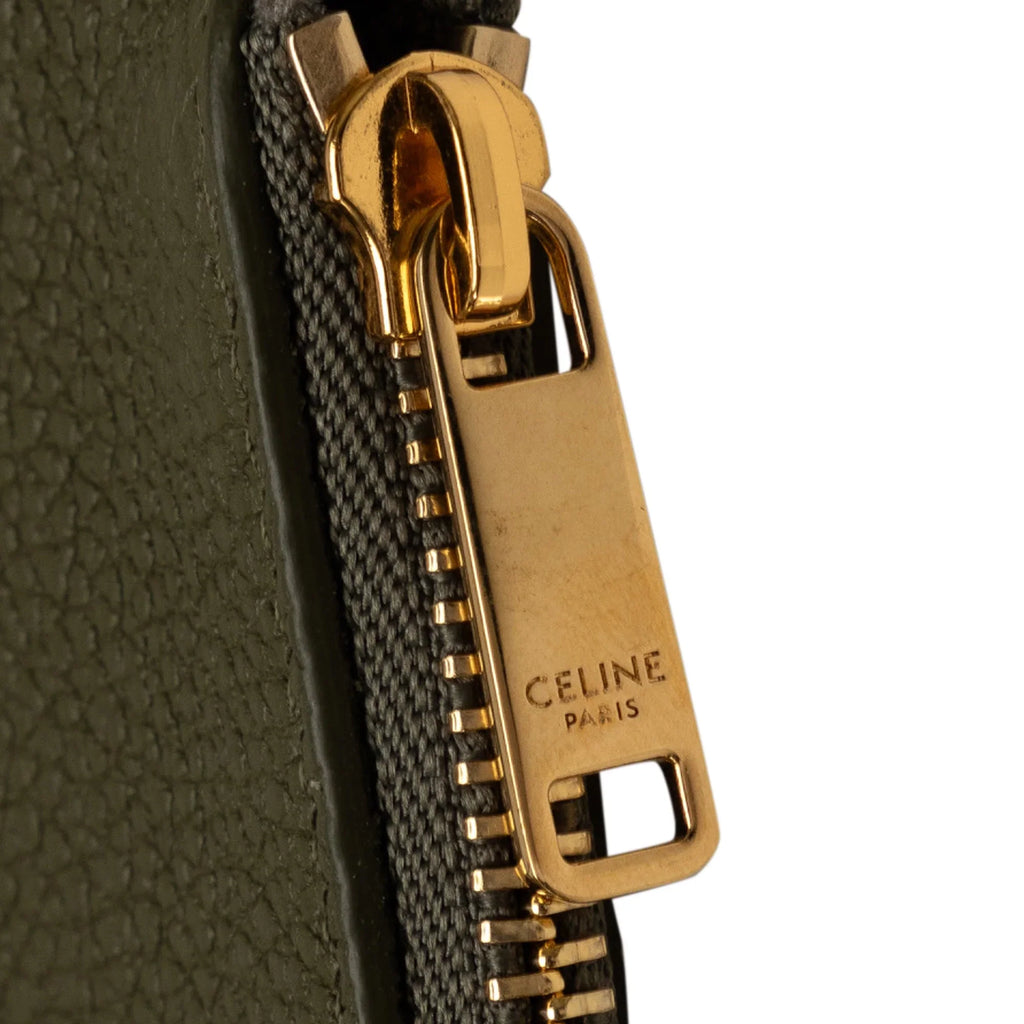 Pre-Owned Authenticated Celine Teen Bucket 16 Calf Leather Green Bucket Bag DrawstringBag Unisex (Good)