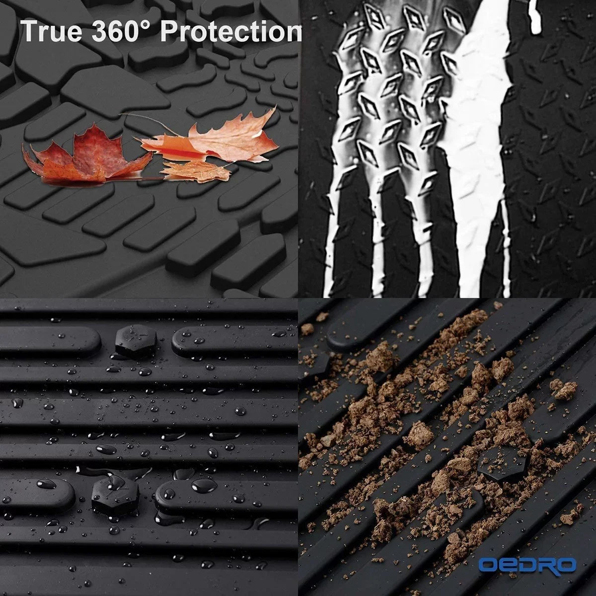 Ledkingdomus All-Weather  Rubber Front and Rear 3-Piece for 2015-2023 2024 Ford  Super Crew Cab Floor Mats Set