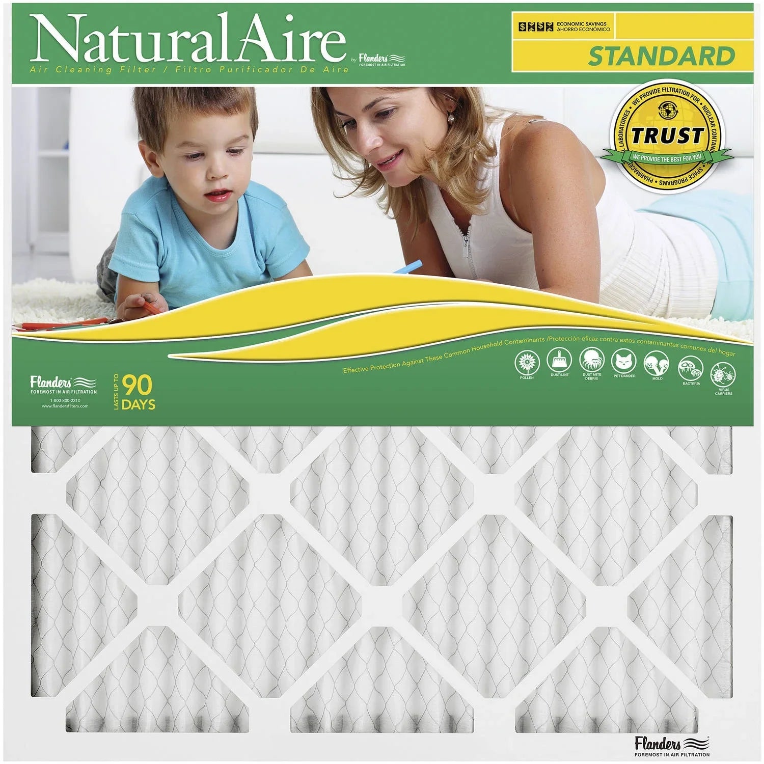 NaturalAire Standard Air Filter,  8, 10" x 10" x 1", 1-Pack