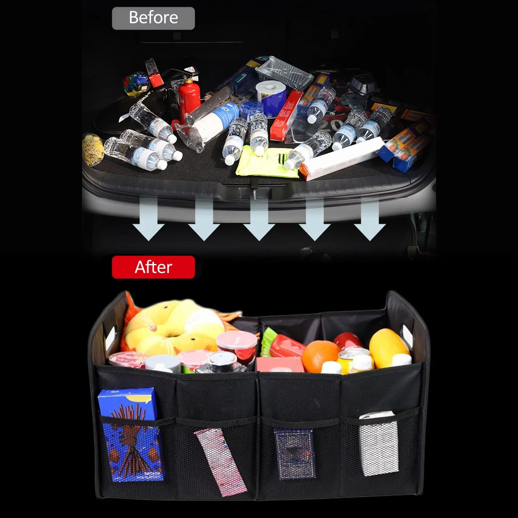 moobody Car Trunk Organizer Car Trunk Storage Box Automotive Cargo Organizer Oxford Cloth Folding Car Storage Box 55L