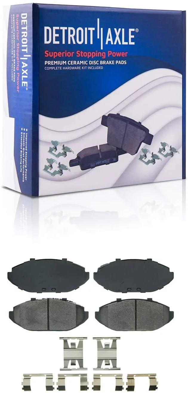 Detroit Axle - Front Brake Kit for 1998-2002 Ford Crown Victoria Mercury Grand Marquis Lincoln Town Car Disc Brake Rotors and Ceramic Brakes Pads 1999 2000 2001 Replacement