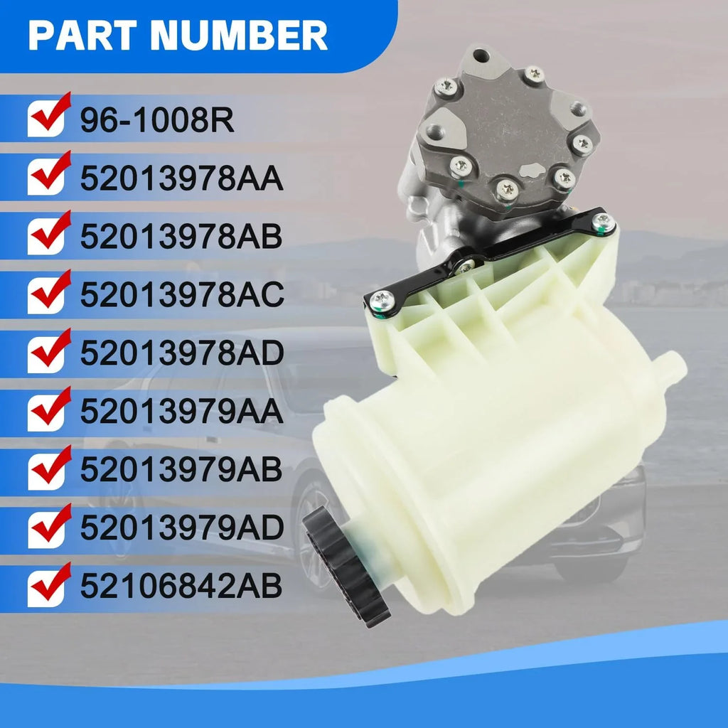 Power Steering Pump with Reservoir Compatible with 2003-2010 Dodge Ram 2500 3500, 2008-2009 Ram 4500 5500 Replacement Part  96-1008R, 961008R