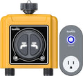 WiFi Sprinkler Timer 2 Outlets Water Timer, Smart Hose Timer, 2-Zone Watering System Irrigation Valve Controller with Wi-Fi Hub Socket, Automatic Rain Delay, Voice Control, for Garden Lawn
