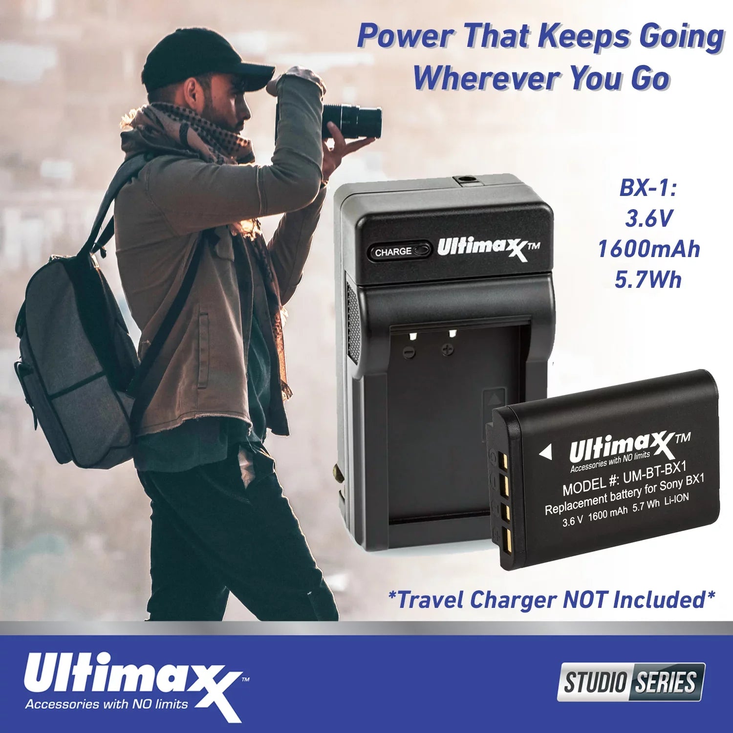 Ultimaxx Starter Sony -1F Camera Bundle (White) - Includes: 64GB Ultra Memory Card, Replacement Battery, Protective  Filter & More (15pc Bundle)
