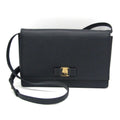 Pre-Owned Salvatore Ferragamo Vara -21 0011 Women's Leather Shoulder Bag Navy (Good)