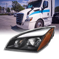 '- Fits 2018-2023 Freightliner Cascadia 113 116 125 126  Full- Black Housing Headlights - Driver Side Replacement
